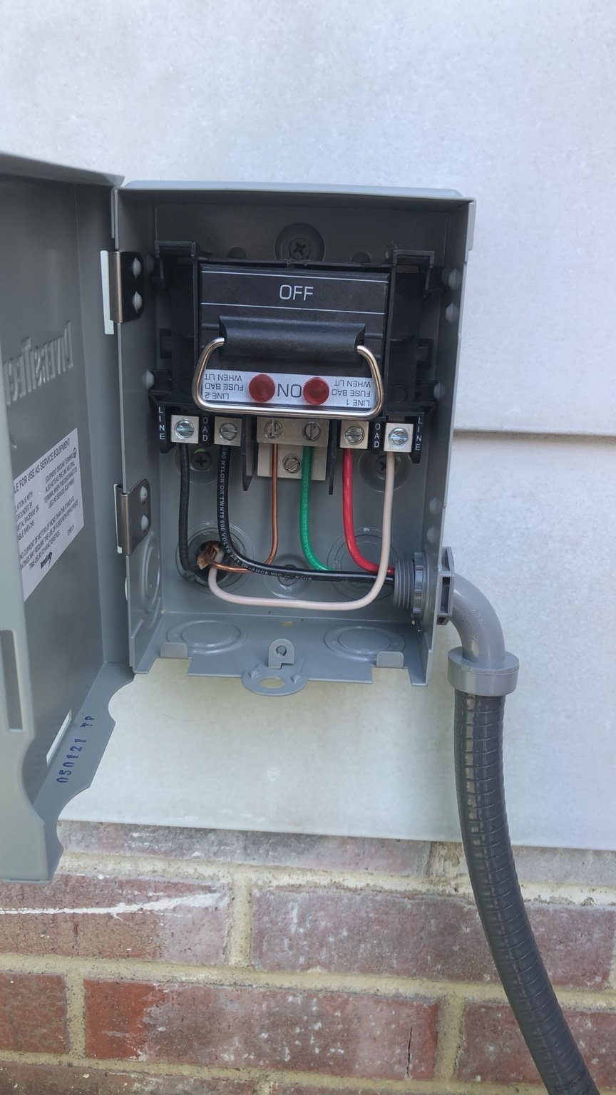 HVAC Disconnect Wiring